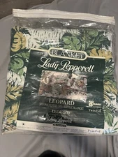 Vintage NOS Lady Pepperell Blanket Twin/Full Leopard Tiger King Big Cat Made USA