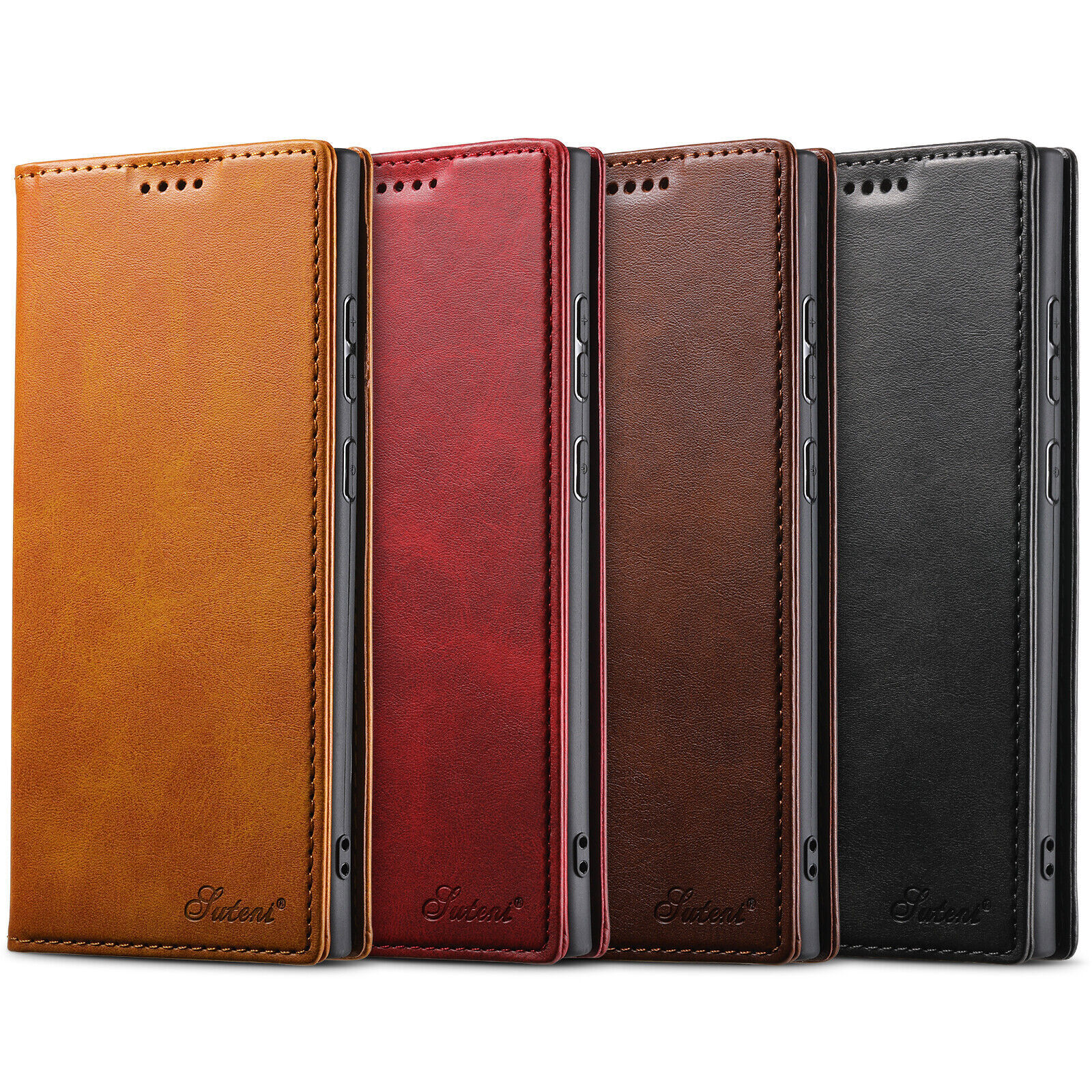 PU Leather Case For Samsung Galaxy S24 Ultra S23 S22 Flip Card Wallet Phone Case