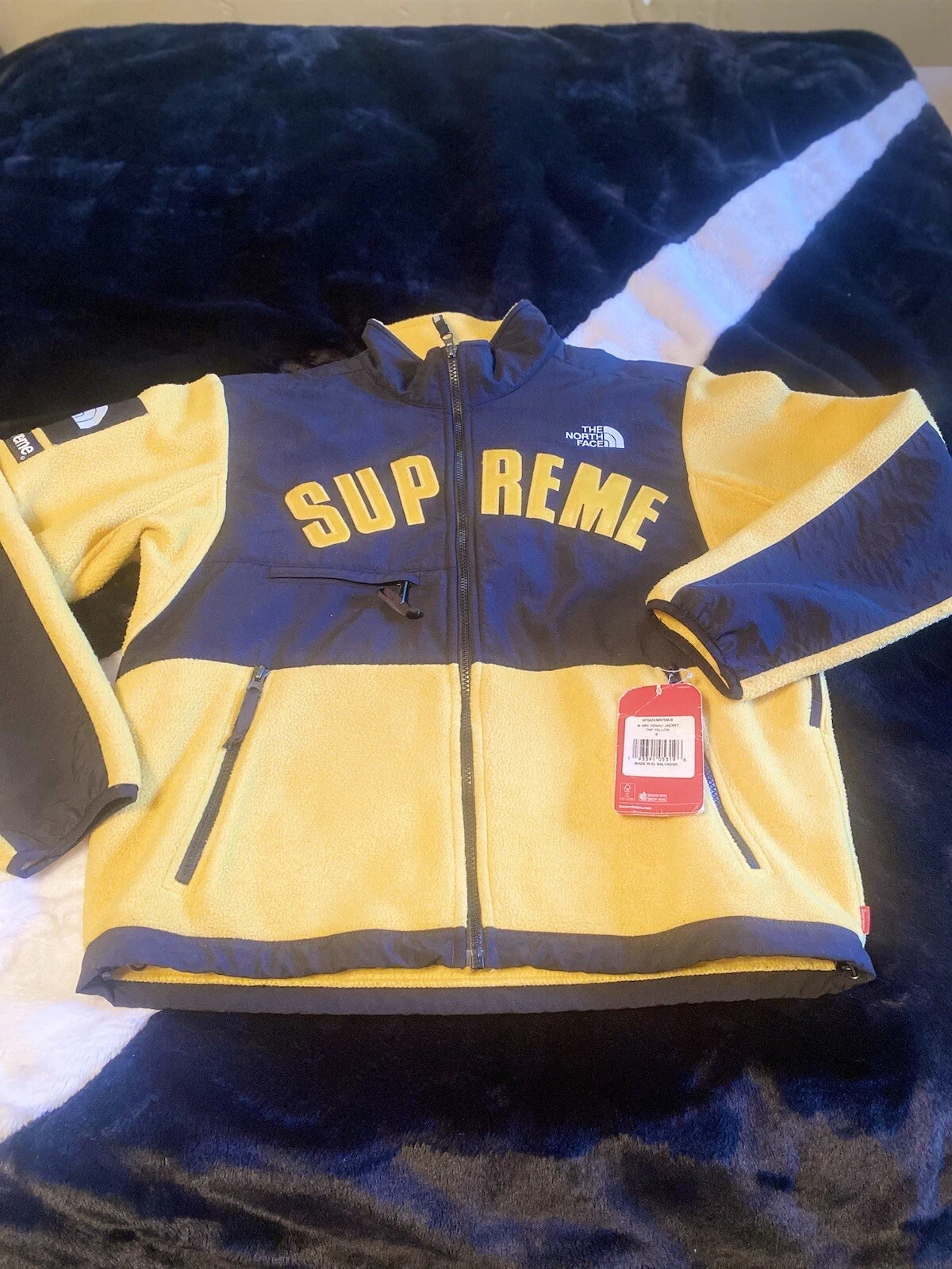 Veste polaire jaune homme Supreme x The North Face Arc logo Denali taille S