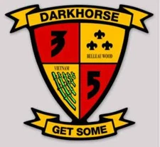 4" us marine corps 3rd battalion 5th marines darkhorse sticker decal usa made