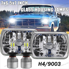 For H6054 Dodge D150 D250 D350 Pair 5x7 7x6 Chrome Led Headlights Hilo Beam For H6054 Dodge D150 D250 D350 Pair 5x7 7x6 Chrome Led Headlights Hilo Beam