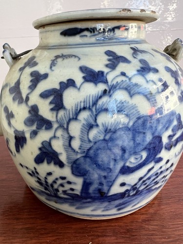 Antike chinesische blau-weiße Porzellan Teekanne Anfang 19. Jahrhundert - Bild 8 von 20