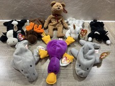 Set of 8 TY Beanie Babies - All Dated 1993 - Patti Chocolate Flash Manny Daisy..