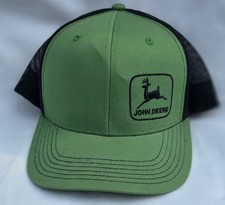 John Deere Moline 112 Green and Black Mesh Back Snapback Hat Cap