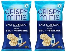 Quaker Chrupiące minis Smak soli i octu Brązowe chipsy ryżowe, 100g (2 opakowania)