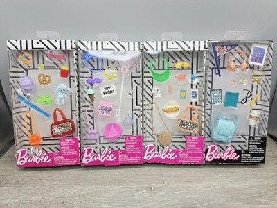 NEW SET OF 4 BOXES MATTEL BARBIE ACCESSORIES Funday, Birthday, Weekend, School