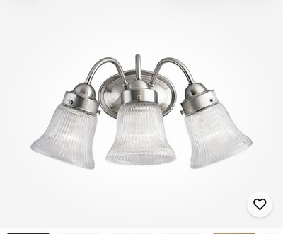 Progress Lighting P3289-09 Economy Fluted Glass Series Three-Light - Nickel
