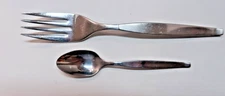 Oneida Stainless Frostfire 1 Salad Forks 6 1/2", 1 Demi Spoon 4 3/8"