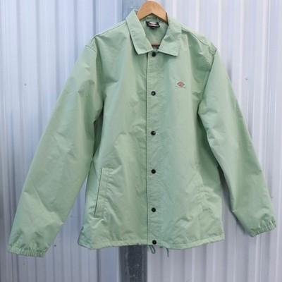 Dickies Mens Oakport Coach Jacket Size X-Large Mint Green Snap Button