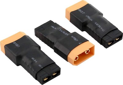 3 Stück Stecker ohne Kabel: Stecker XT90 auf Buchse TRX Traxxas Adapterstecker (C48-3)