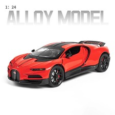 1:24 Bugatti Tourbillon With Spray Diecast Muscle Car Model Sound Light Gift Toy