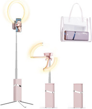 Portable Ring Light with Stand, 4000Mah Battery Operated Cordless 10" Ring Light