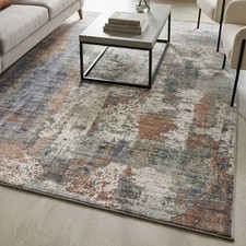 Gatsby Coral Rug 200x290cm Abstract Metallic Distressed Large Living Room RRP570