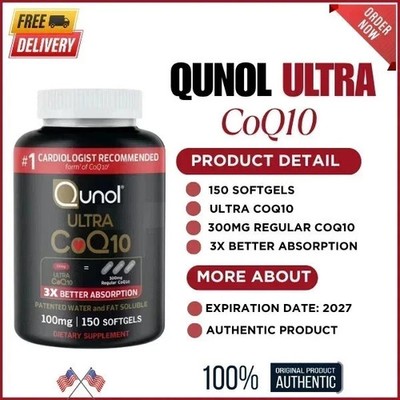 Qunol Ultra CoQ10 - 100 mg - 150 Softgels / NEW & SEALED / EXP 1/28