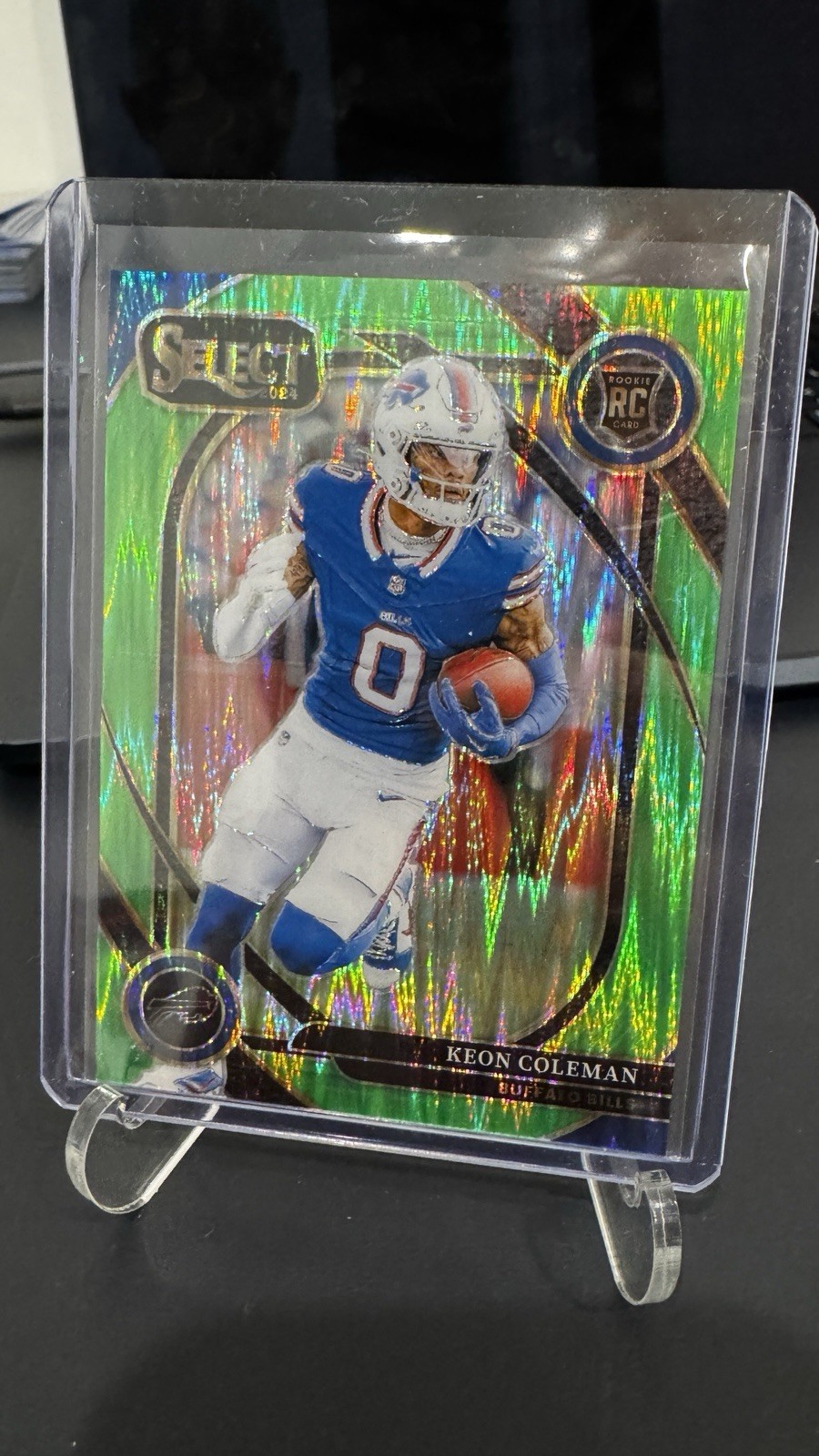 2024 Select Football Keon Coleman RC Shock Neon Green /499 Club Level