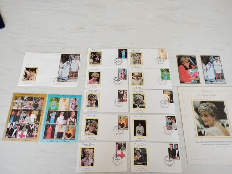Princess Diana 1997 Niger Memorial Stamp FDC Collection Mother Teresa Collection