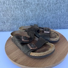 Birkenstock Arizona Brown Suede Leather Sandals Slides Womens Size 35 4 4.5