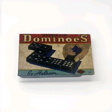 Vintage Halsam Wooden Dominoes Double Nine 56pc Set 920 Board Game Complete