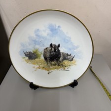 Wedgwood - Spink David Shepherd Wildlife - Rhinoceros - 10½"  Collector Plate