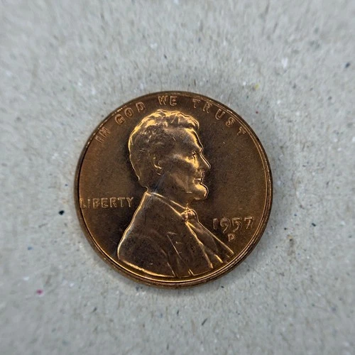 1957-D WHEAT 1C RD Lincoln Wheat Cent GREAT COLOR Higher Grade