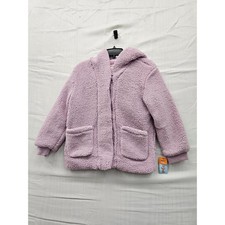 Cat  Jack Kids Lavender Mauve Sherpa Fleece Hooded Jacket Size L 10/12 NWT