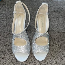 Betsey Johnson Silver Beaded Stilettos size 10 Sayli