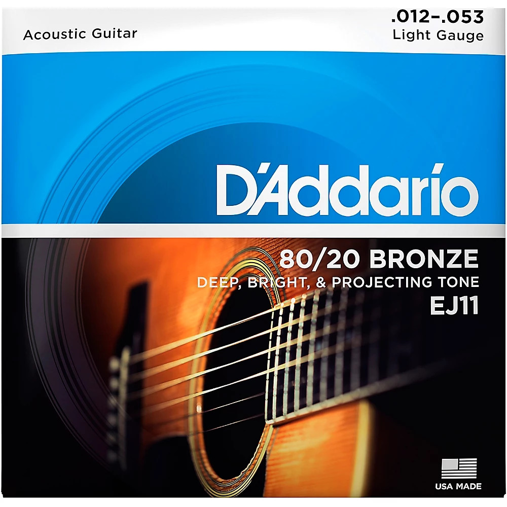 Струны для акустической гитары DAddario EJ11 80/20 Bronze Light