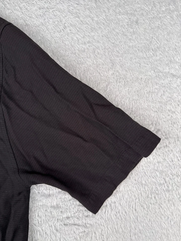 Sobrino Guayabera Shirt Adult Small Black Floral Rayon Polyester Blend - Image 2 of 4