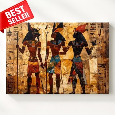Canvas Wall Art Gods Horus Papyrus Ancient Depicting Three Standing Deities
