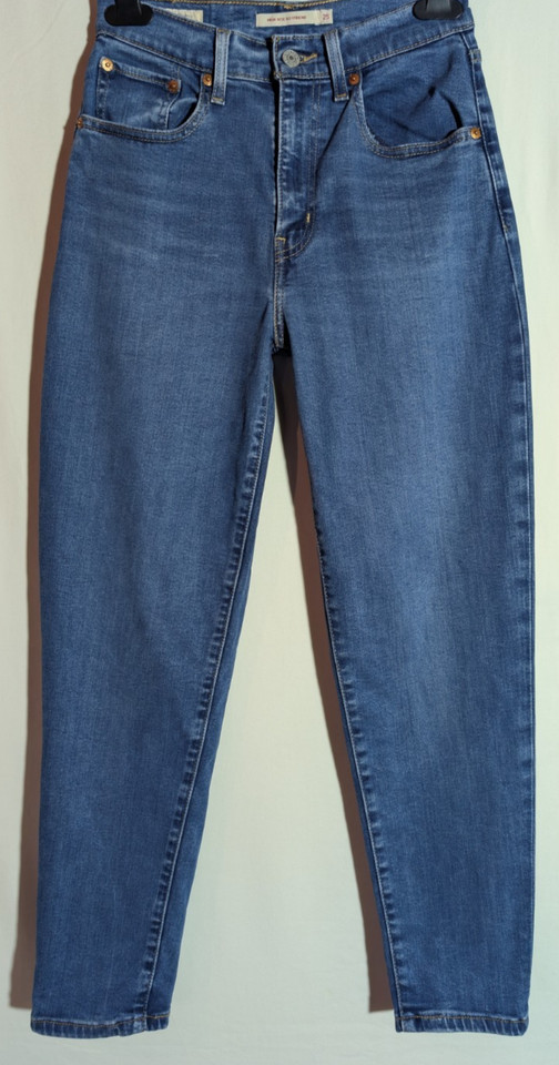 Women's Levi's Jeans High Rise Boyfriend Blue Premium Stretch Size 7 Leg 27"