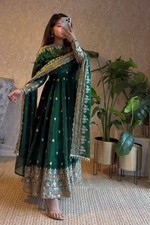 Gown Women Indian Anarkali Dress Ethnic Wear Long Wedding Party Embroidered
