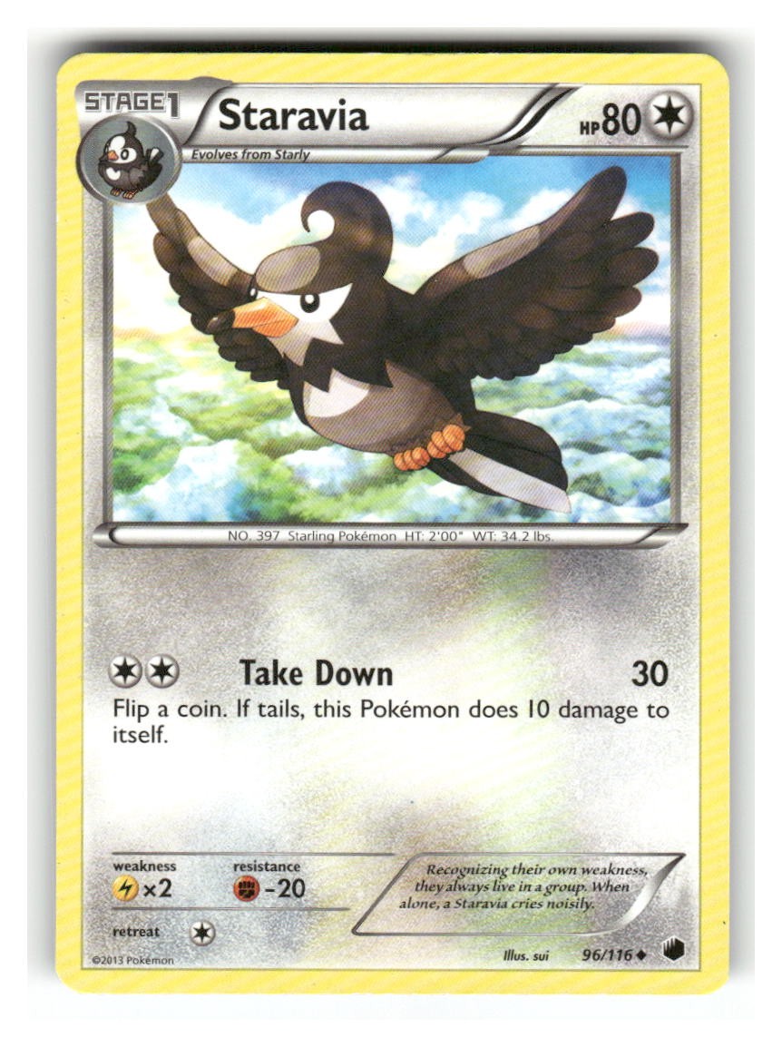 Staravia 96/116 Uncommon Plasma Freeze Pokemon Moderately Played