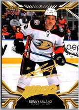 22-23 UPPER DECK SUPER SCRIPT PARALLEL - SONNY MILANO /25 #75 ANAHEIM DUCKS