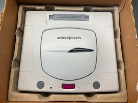 SEGA SATURN ELITE SAROO CONSOLE CLEAN IN BOX W/ CONTROLLER POWER & AV CABLES
