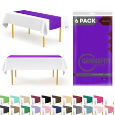 Grandipity Purple 6 Pack Premium Disposable Plastic Table Runner 14 x 108 Inc