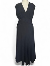 Vintage Anne Klein Black Event Party Ball Maxi Dress Size UK 8