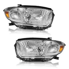 Headlights for OE Replacement Clear Lens I Chrome Housing I Amber Reflector