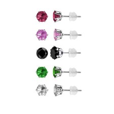 Tiny Stud Earrings S925 Sterling Silver Small Earrings for Women Post Multcolors