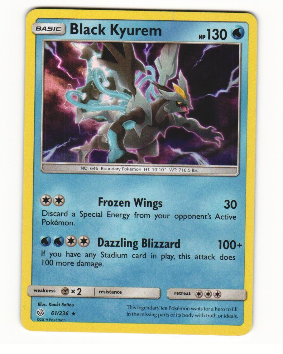 Black Kyurem 61/236 Rare 2019 Cosmic Eclipse Pokemon LP