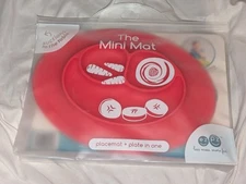 EZPZ The Mini Mat In Bag - Red Suction Placemat -  Plate, One Piece, Silicone