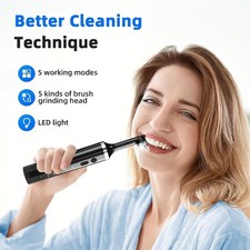 Must - Have Electric Tooth Polisher Kit: 5 Speeds, 5 Brush Heads  LED Light