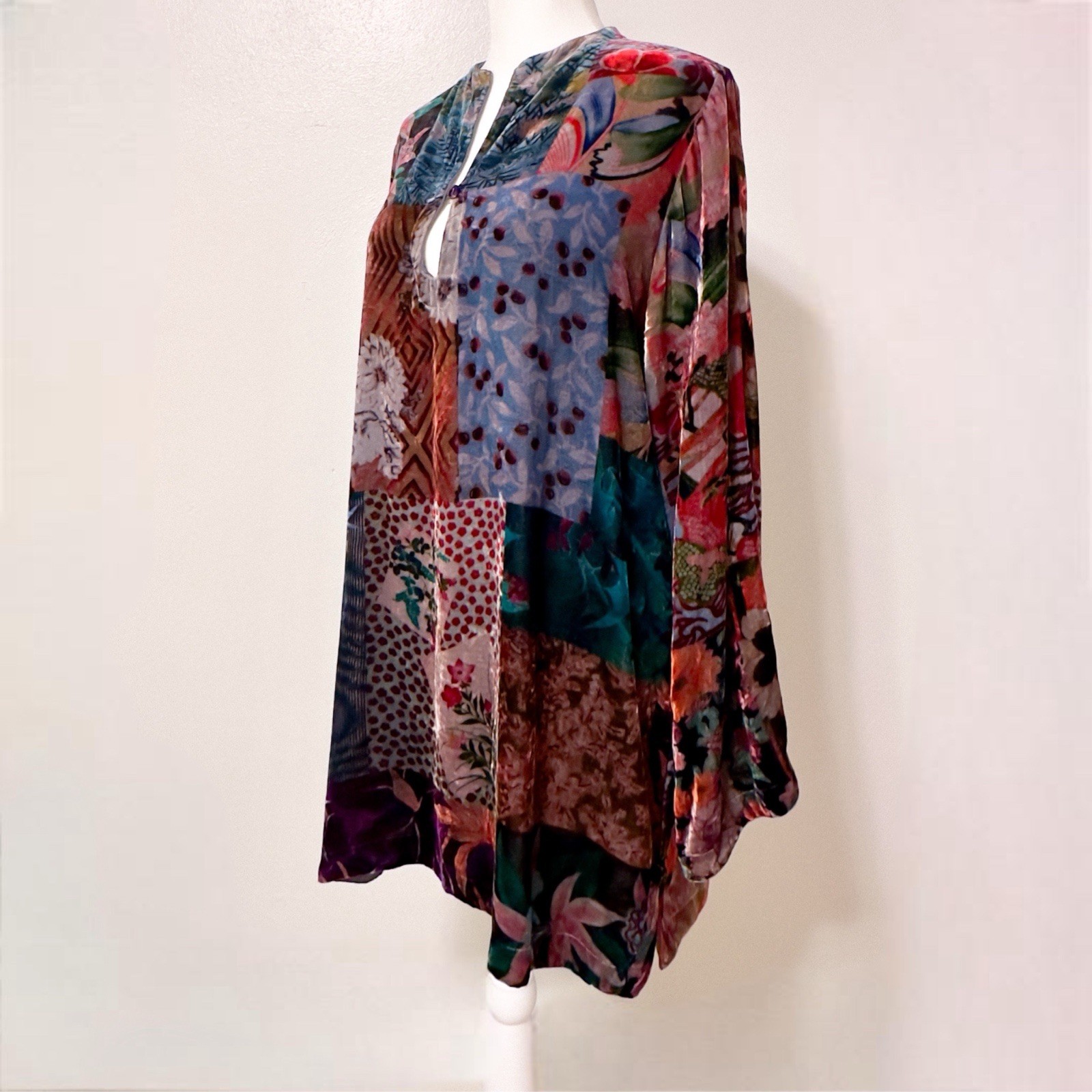 JOHNNY WAS Velvet Grace Patchwork Boho Blouse Tun… - image 3