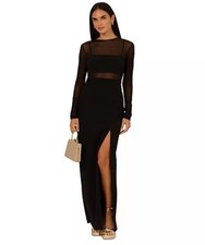 Adrianna Papell Women's Mesh-Panelled Column Gown Sz12 249 A103