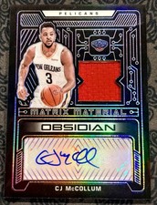 CJ McCollum 2021 Panini Obsidian Matrix Material Purple Auto/49 Pelicans Hawks