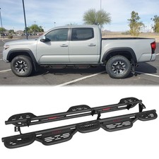 Vijay Black Running Boards Side Steps For 2005-2023 Toyota Tacoma Double Cab