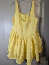Fashion Nova Yellow Valentine twill mini dress Fairy babydoll 2X princess NWT