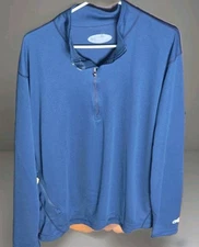 REI Quarter Zip Pullover Mens XL Blue Lightweight Mock Neck Base Layer