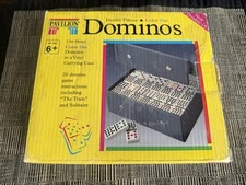 Pavilion Double Fifteen Color Dot Dominoes Vinyl Carrying Case 136 Pieces