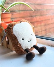 Jellycat Amuseables Toast Bag Charm Plush Keychain Cute Gift Soft Toy