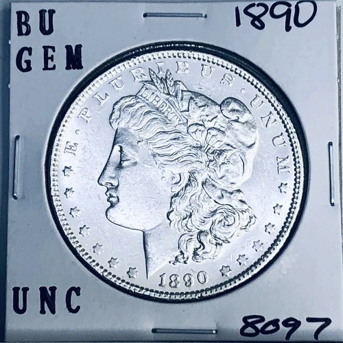 1890 BU GEM MORGAN SILVER DOLLAR UNC MS+++ U.S. MINT RARE COIN 8097